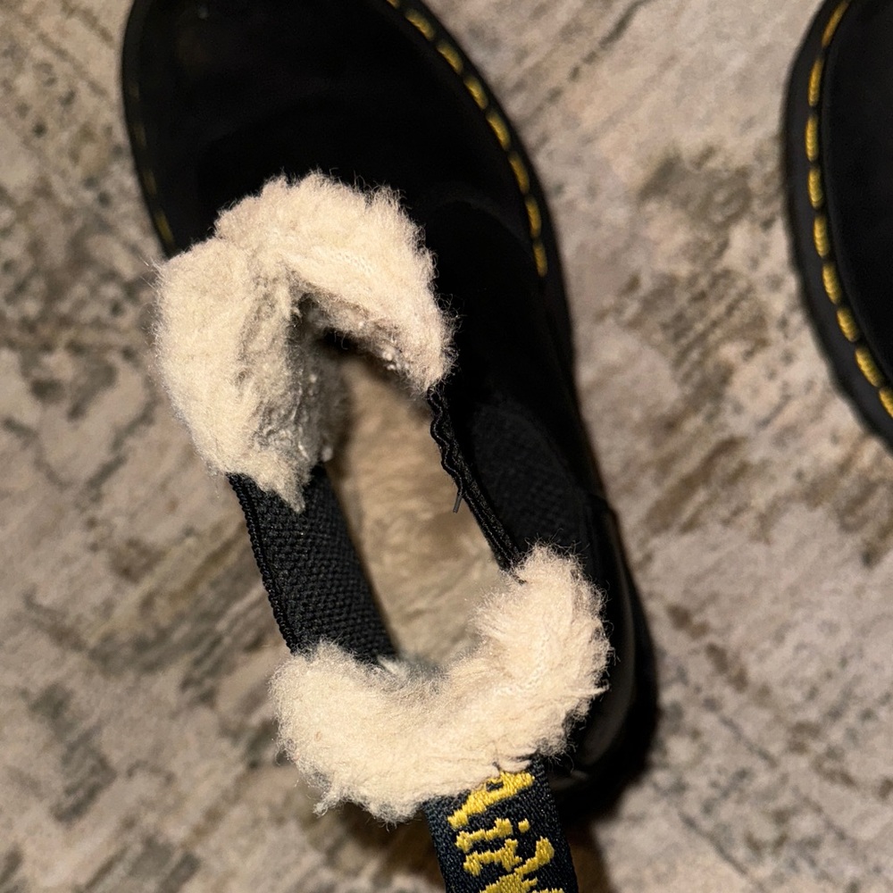 Dr. Martens Black Faux Fur Lined Chelsea Boots - Picture 5 of 8